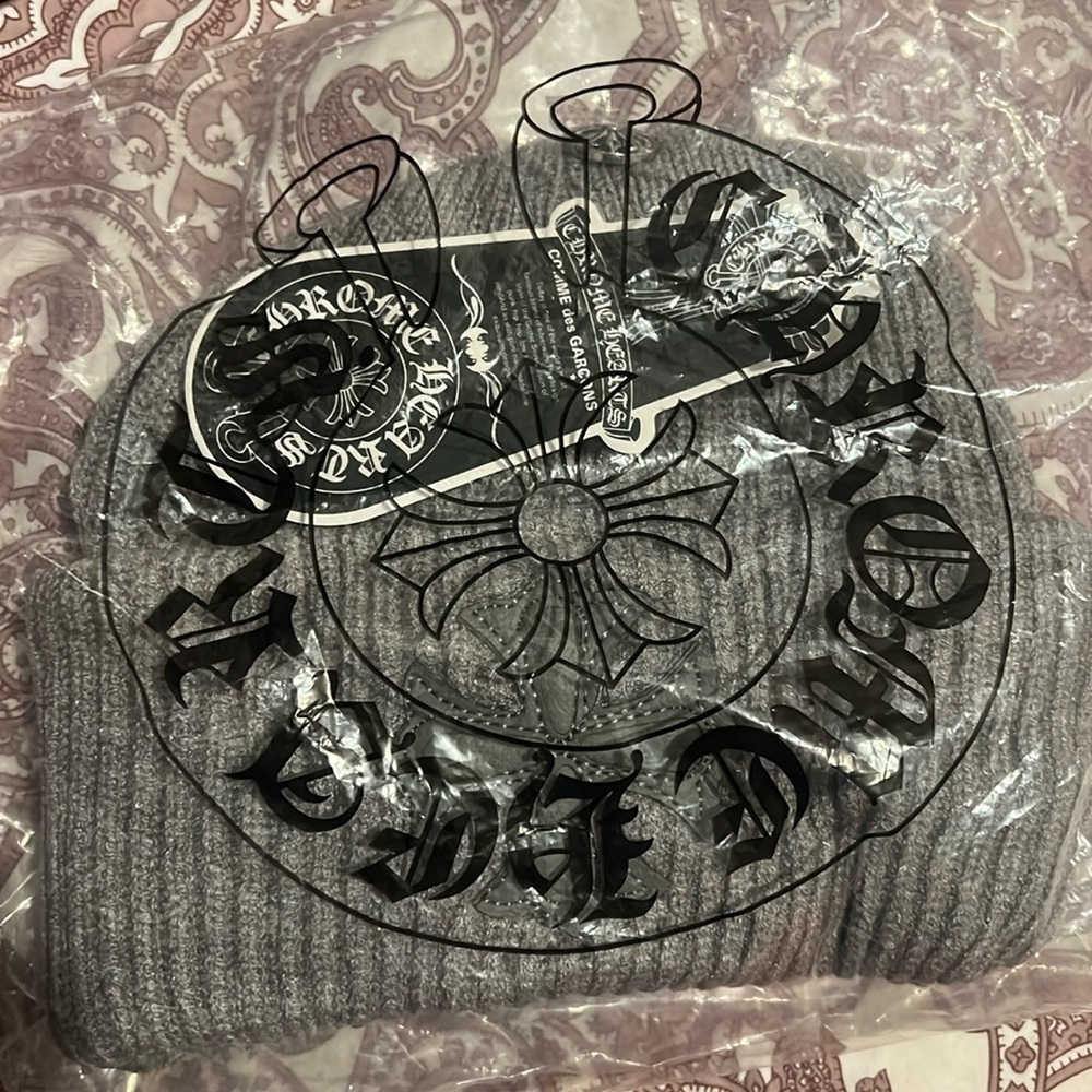 Chrome Hearts Gray Cross Beanie